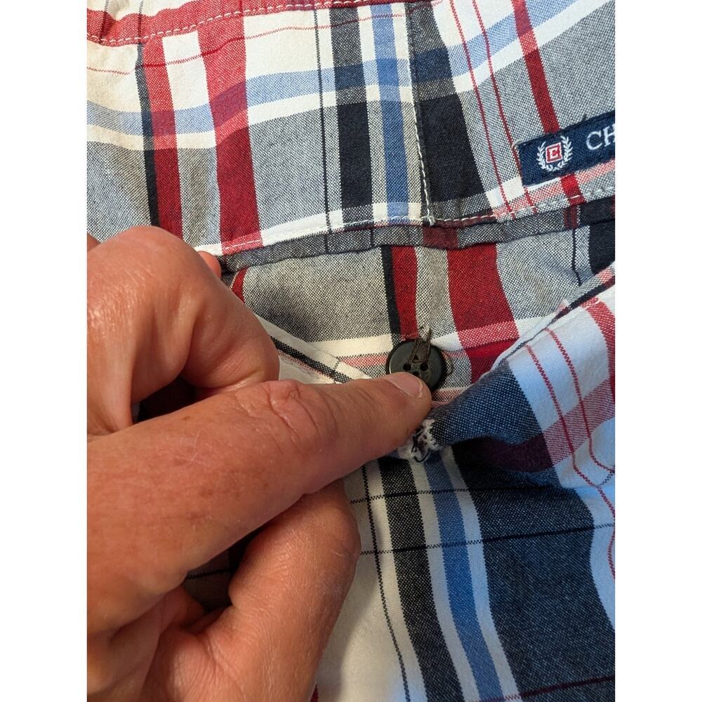 CHAPS Mens Shorts, 34, Patriotic Red, White & Blue Plaid; 4th of July; Cotton - Picture 7 of 9
